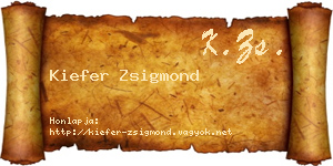 Kiefer Zsigmond névjegykártya